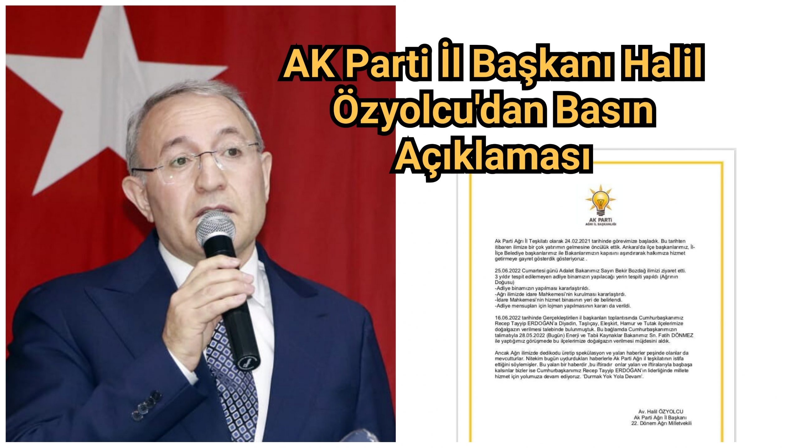 AK Parti İl Başkanı Halil Özyolcu’dan Basın Açıklaması