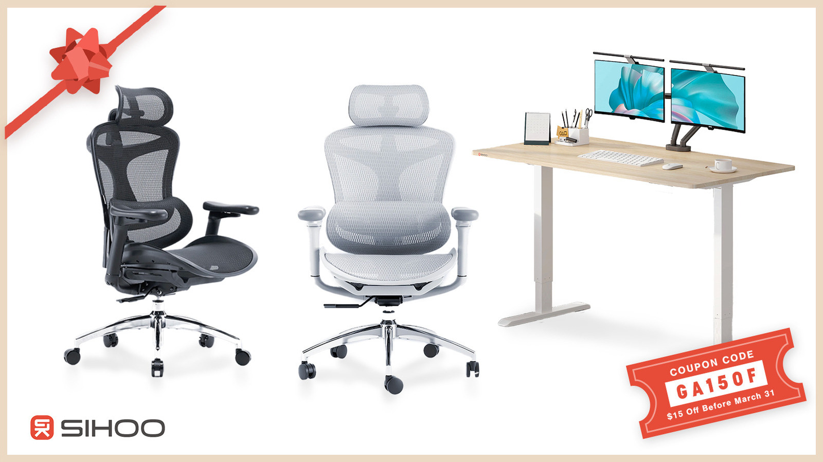 Sihoo'nun devasa bahar satışı ve hediyesi ile ergonomik konforda güzel oturacaksınız