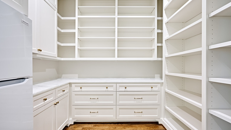 Buzdolabı ve sayaç alanı ile gömme kiler