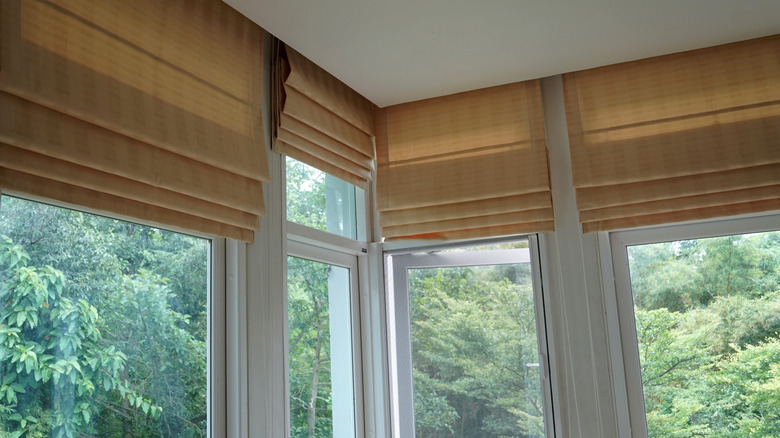 Roma tonları ile oturma odasında çoklu pencere