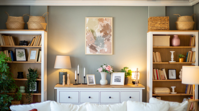 Sepetli kitap rafları