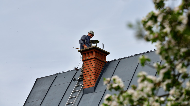 baca baca üzerinde baca süpürmek