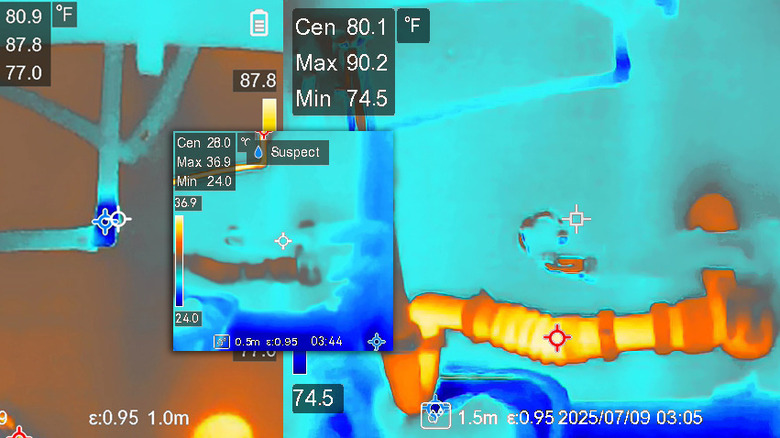 Çeşitli Hsftools Termal Kameralarda Görüldüğü Sıhhi Tesisat Sorununun Birkaç Görünümü