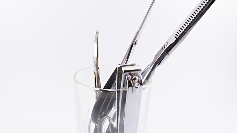 Tırnak Clippers ile Atış Cam