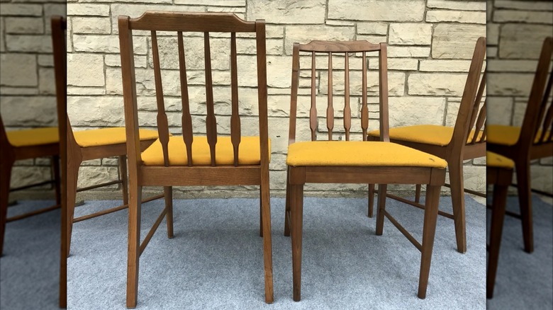 Sarı Kroehler Midcentury Modern Sandalye Seti