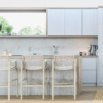 Mutfağınızı tamamen yükselten gri boyaya hafif ve havadar alternatif