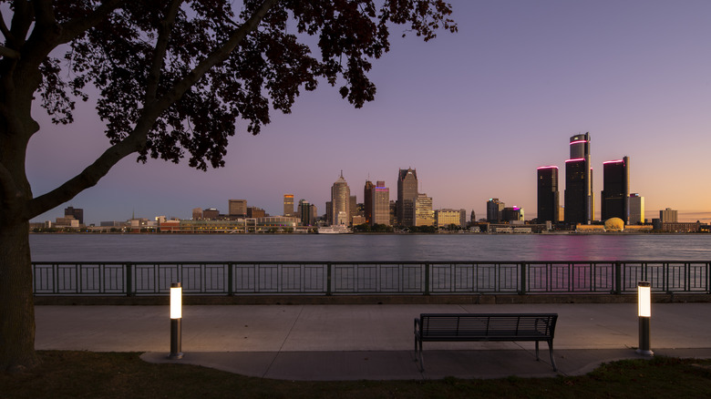 Windsor Park'tan Detroit'in manzarası