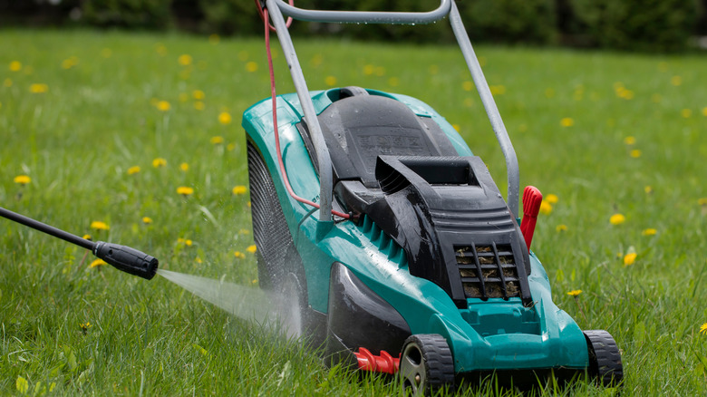 Kişi güç yıkama çim biçme makinesi