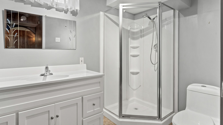 Çerçeveli duşlu banyo