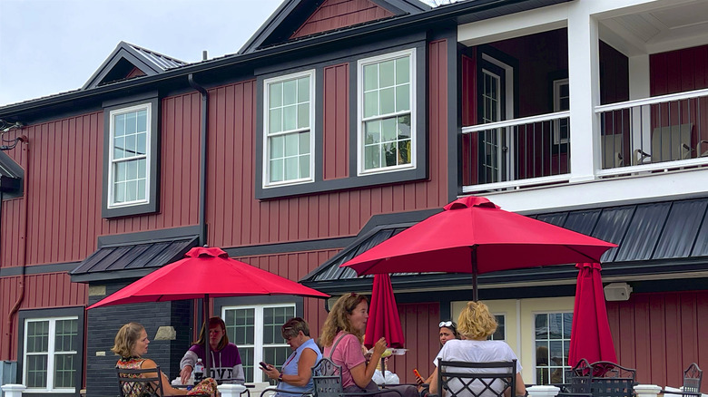 Lewiston, New York'ta bir açık hava restoranı.