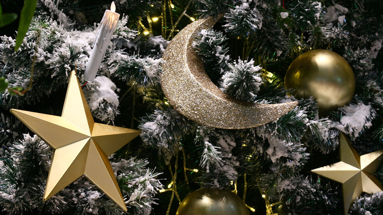 Yıldız ve ay Noel süsleri