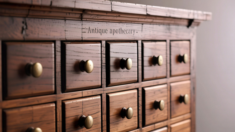 Eczacı dolabının yakından görünümü
