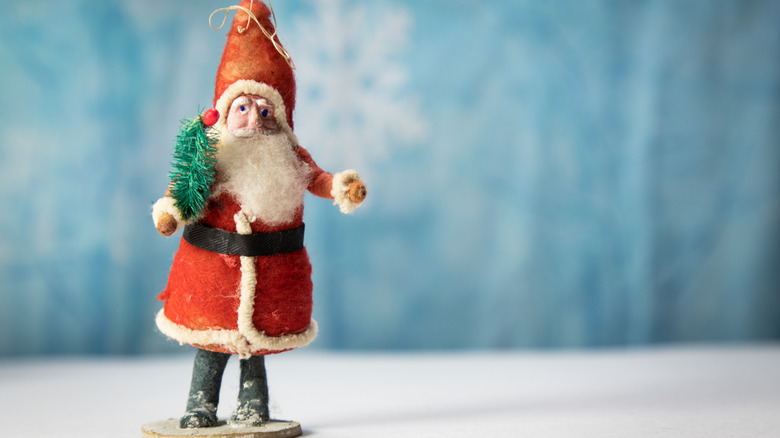 Vintage kağıt mache Noel Baba