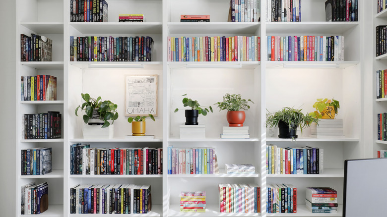 Yerden tavana kitap rafı