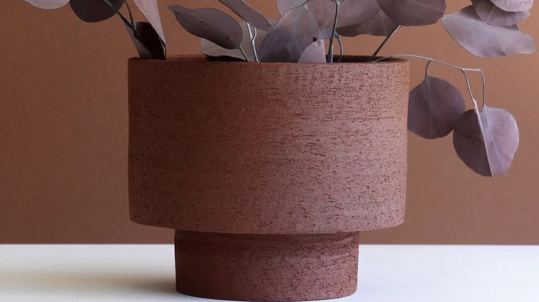 İçinde kırmızı bir bitki olan koyu kırmızı ekici