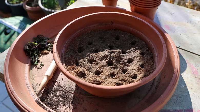 Bir dibber'dan delikler açılmış bir ekici