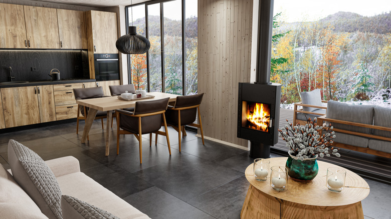 İskandinav esintili oturma odası