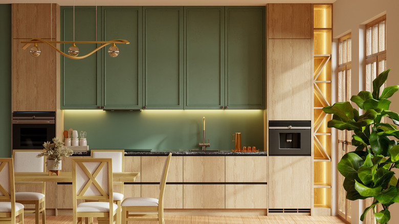 Kusursuz cihaz entegrasyonuna sahip modern bir mutfak