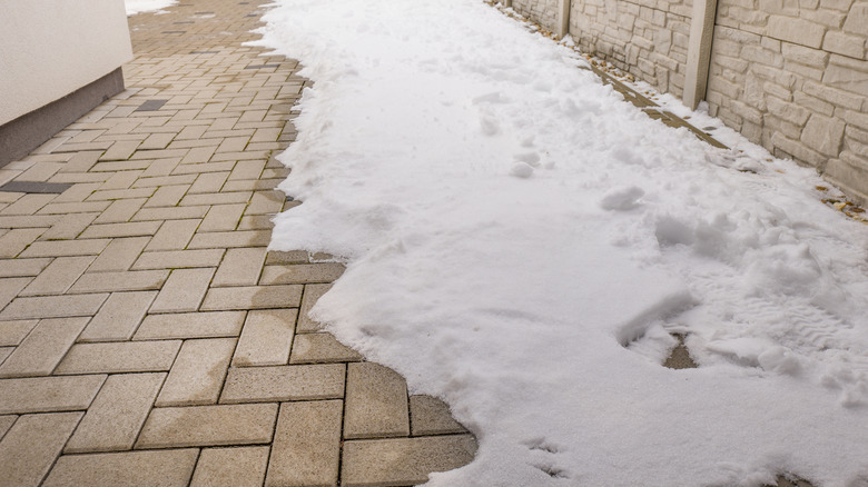 Karlı bir araba yolu