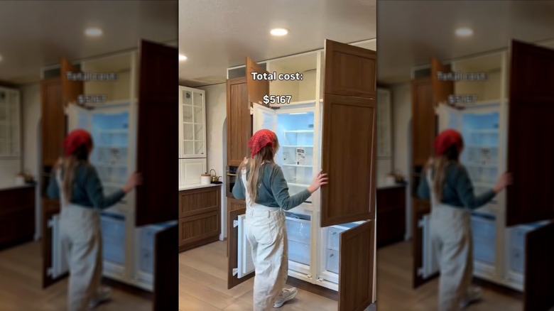 DIYer, TikTok'a yerleşik buzdolapları kuruyor