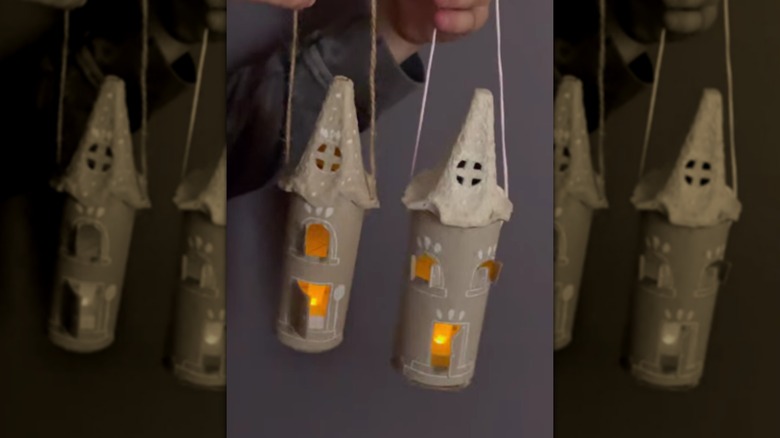 TP tüplerden ve yumurta kasalarından yapılmış kağıt fenerler