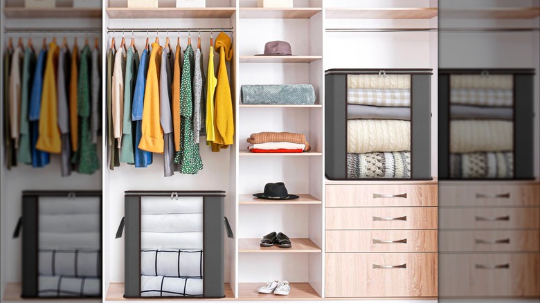 Bir dolapta iki adet fixwal saklama çantası