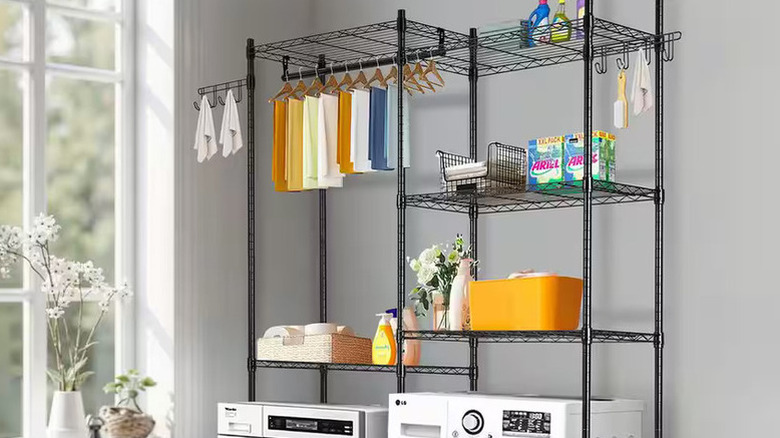 Çamaşır makinesi ve kurutucunun üstü için SKYSHALO saklama rafları