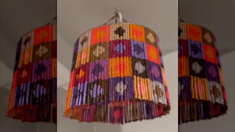 DIY boncuklu abajur