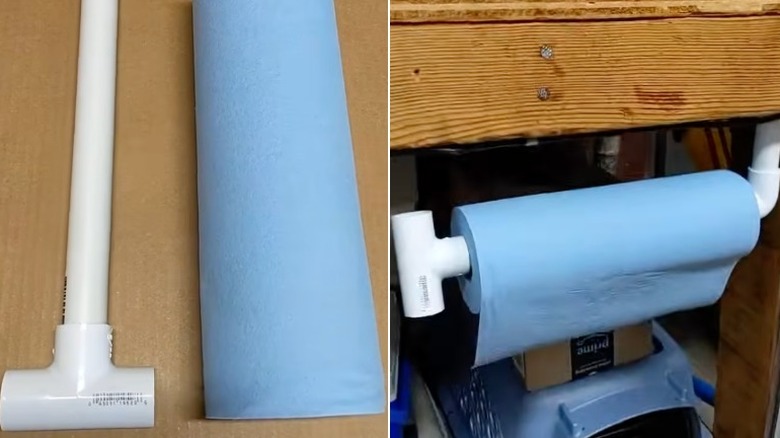 PVC borulu DIY asılı kağıt havlu tutacağı.